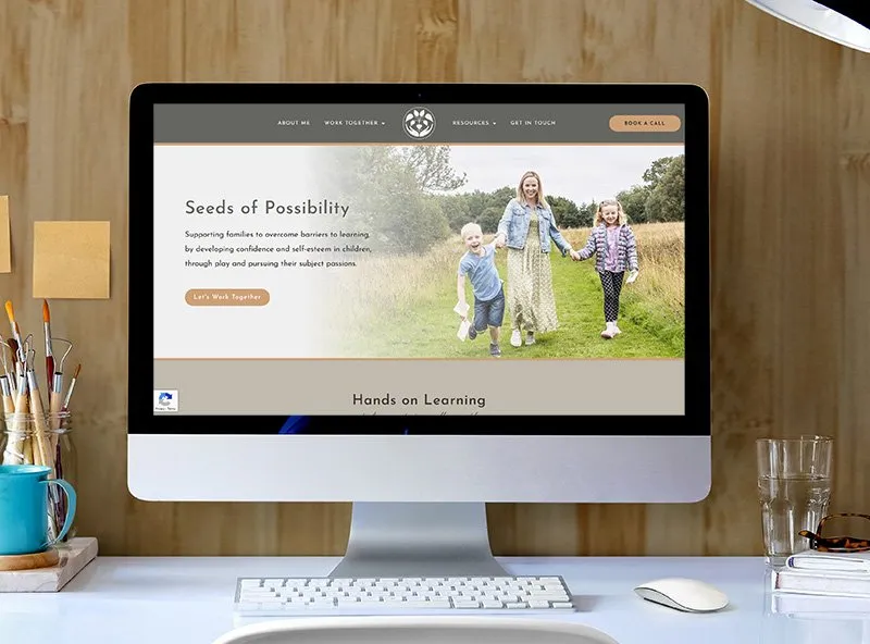 Example website and branding of holistic tutor