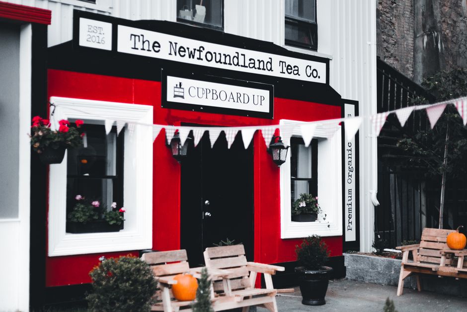 A charming independent shopfront with bunting, the kind of new business that benefits from a website